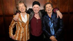 Mick Jagger, Keith Richards y Ronnie Wood, celebrando el nuevo �lbum de los Rolling Stones.