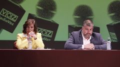 Mari�a Gueimunde y Bernardo Fraga, en el debate electoral de La Voz de Galicia