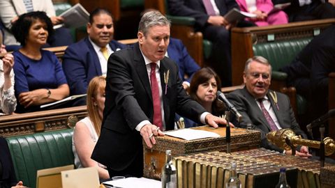 Keir Starmer, el l�der de los laboristas del Reino Unido, en una comparecencia en la Casa de los Comunes.