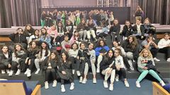 Los integrantes de la escuela despu�s de un ensayo. 