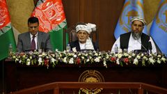 Ashraf Ghani, presidente de Afganist�n, dirigi�ndose a las dos c�maras parlamentarias en Kabul