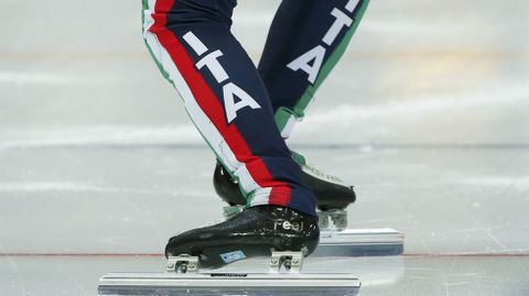Arianna Fontana, antes de arrancar en la final de 500 metros de velocidad.