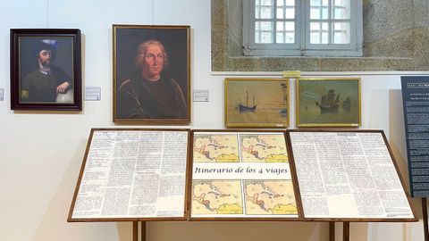 Zona del Museo Naval de Ferrol en el que se narran con detalle los cuatro viajes de Colón.