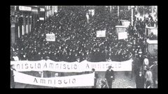 Diciembre de 1917. Manifestaci�n a favor de la amnist�a para als personas detenidas durante la huelga general del 13 de agosto de 1917. Antigua.
