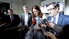 Mar�a Pardo ley� una declaraci�n ante los medios en la que anunci� la renuncia al acta de los siete ediles