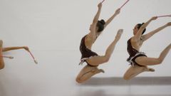 Gimnasia r�tmica en el pabell�n de Fontecarmoa