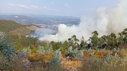Incendio forestal en Santa Cristina de Cobres, en Vilaboa
