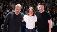 Irene Montero, junto a Xavier Domenech, exdiputado de Comunes, y Gabriel Rufi�n