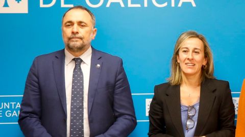 Julio Garc�a Comesa�a y Ethel V�zquez en una imagen del 2023, como conselleiros de Sanidade e Infraestruturas