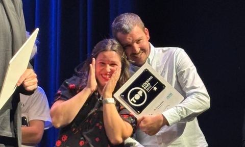 Alberto Daz y Tania Lpez en la gala de Top Cocktail Bars, tras recibiruna Estrella Top Cocktail Bars