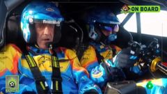 Josep Pedrerol con Fernando Alonso.La c�mara on board de Josep Pedrerol con Fernando Alonso