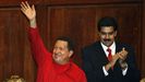 El presidente Hugo Ch�vez con Nicol�s Maduro antes de nombrarlo como su sucesor