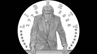 Moneda conmemorativa con la imagen del presidente Trump