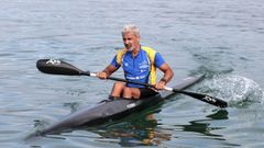 Ricardo Outeiro, nun adestramento na r&iacute;a de Foz.