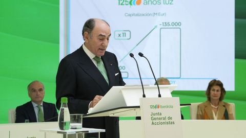 El presidente de Iberdrola, Ignacio S�nchez Gal�n, en la junta general de accionistas este viernes.