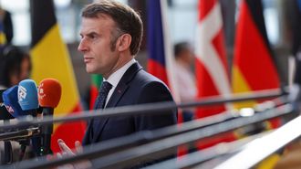 El presidente de Francia, Emmanuel Macron, a su llegada al encuentro formal de miembros del Consejo Europeo en Bruselas.