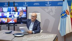 Baltar, durante la reuni�n telem�tica de la Xunta de Goberno