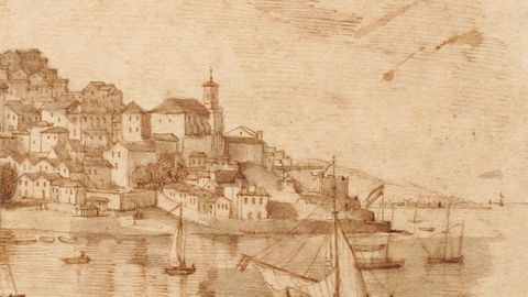 Aspecto de Vigo antes de que fueran derribadas las murallas