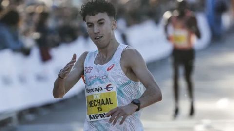 El atleta Said Mechaal, durante el 10K Valencia.