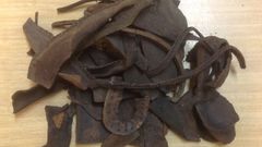 Restos de calzado encontrado por el Proyecto San Telmo en la isla ant�rtica de Livingston en los a�os 90