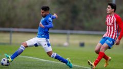 Erik Aguado, durante el Vetusta-Sporting B