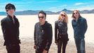 Los integrantes del grupo neoyorquino, Mercury Rev, con Grashopper el segundo por la izquierda, que actan en el OURFest en Expourense, el 27 de septiembre
