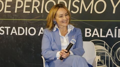 La presidenta del Celta, Mari&aacute;n Mouri&ntilde;o, durante las jornadas celebradas en Bala&iacute;dos.