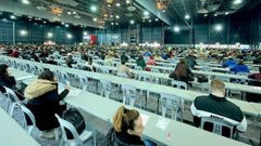 oposiciones asturias.Opositores en las pruebas para 509 plazas de la Administraci�n auton�mica, en el recinto ferial de Gij�n