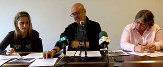 Loureiro, Roel y Viamonte en la rueda de prensa de ayer.