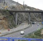 Imagen de las obras del enlace a Langosteira, que sigue cerrado. 