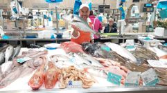Puesto de Pescados Cachadas, en la plaza de Pontevedra