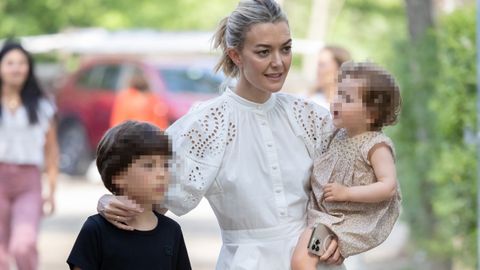 Marta Ortega, en el Club de Campo de Madrid con sus dos hijos, Amancio y Matilda