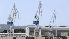 Vista parcial de las instalaciones del astillero Navantia de Ferrol