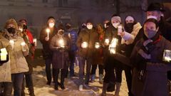 Las austr�acos se manifestaron en apoyo al sistema de salud y en recuerdo a las v�ctimas del covid