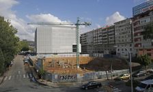 Las obras del centro de salud de O Couto y el edificio judicial en segundo t�rmino. 