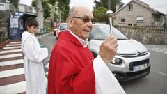 Severino Ram�n Rey Lapido, don Severino, en una bendici�n del d�a de san Crist�bal del a�o 2018