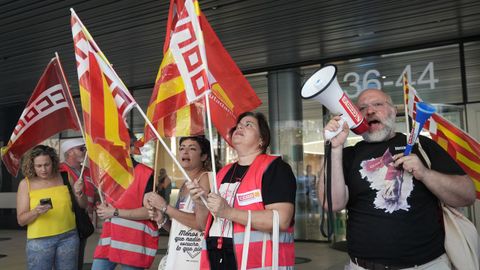 Protesta de jueces y fiscales este martes en Barcelona.