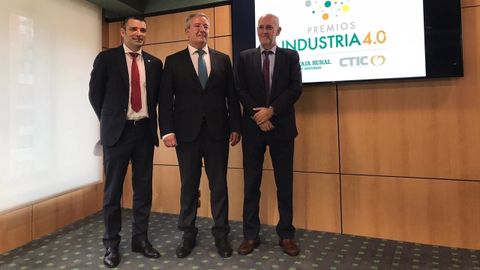 Juan Carlos Campo, Antonio Romero y Pablo Priesca en los Premios Industria 4.0.