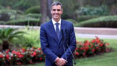 El presidente del Gobierno, Pedro Snchez, en una rueda de prensa posterior a su despacho con el rey Felipe VI, el pasado 29 de julio en Palma de Mallorca.