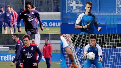 De izquierda a derecha y de arriba abajo, Bouldini, Arnau Comas, Petxarroman y Puerto