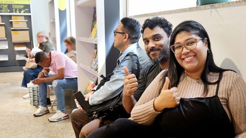 Los brasile�os Isadora y Fernando.