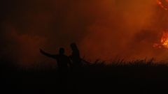 Foto de archivo de un incendio en el monte de Barbanza