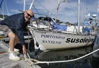 El navegante Suso Leiro parti� de Portonovo en el �Finesse� a finales de julio con rumbo a las Azores. 
