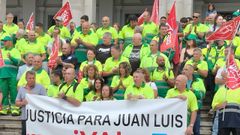 Manifestaci�n de apoyo al trabajador agredido, en una imagen de archivo tras los hechos.