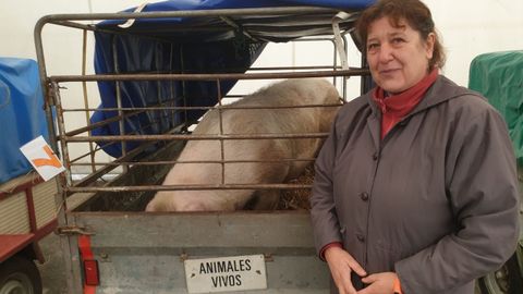 Feira do porco da ceba de Cospeito: Julia Vilar, vendedora de Rbade.