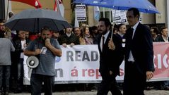 Manifestaci�n de los trabajadores de Abanca en Palexco