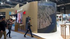 Un anuncio de la oferta tur�stica de la Ribeira Sacra en el pabell�n de la Xunta en la �ltima edici�n de Fitur, en enero del 2020