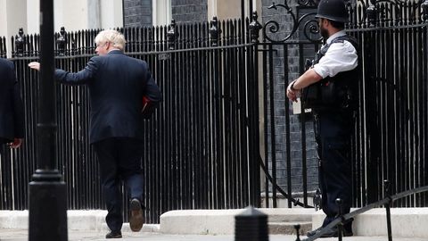 Boris Johnson, a su salida el martes de Downing Street.
