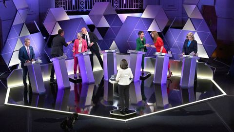 Uno de los debates electorales emitidos por la cadena pblica britnica, la BBC.