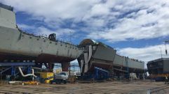 En la foto, de archivo, la construccin de los destructores por parte de Navantia en Adelaida